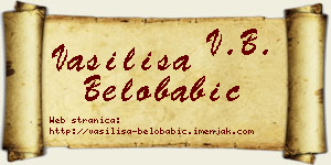 Vasilisa Belobabić vizit kartica